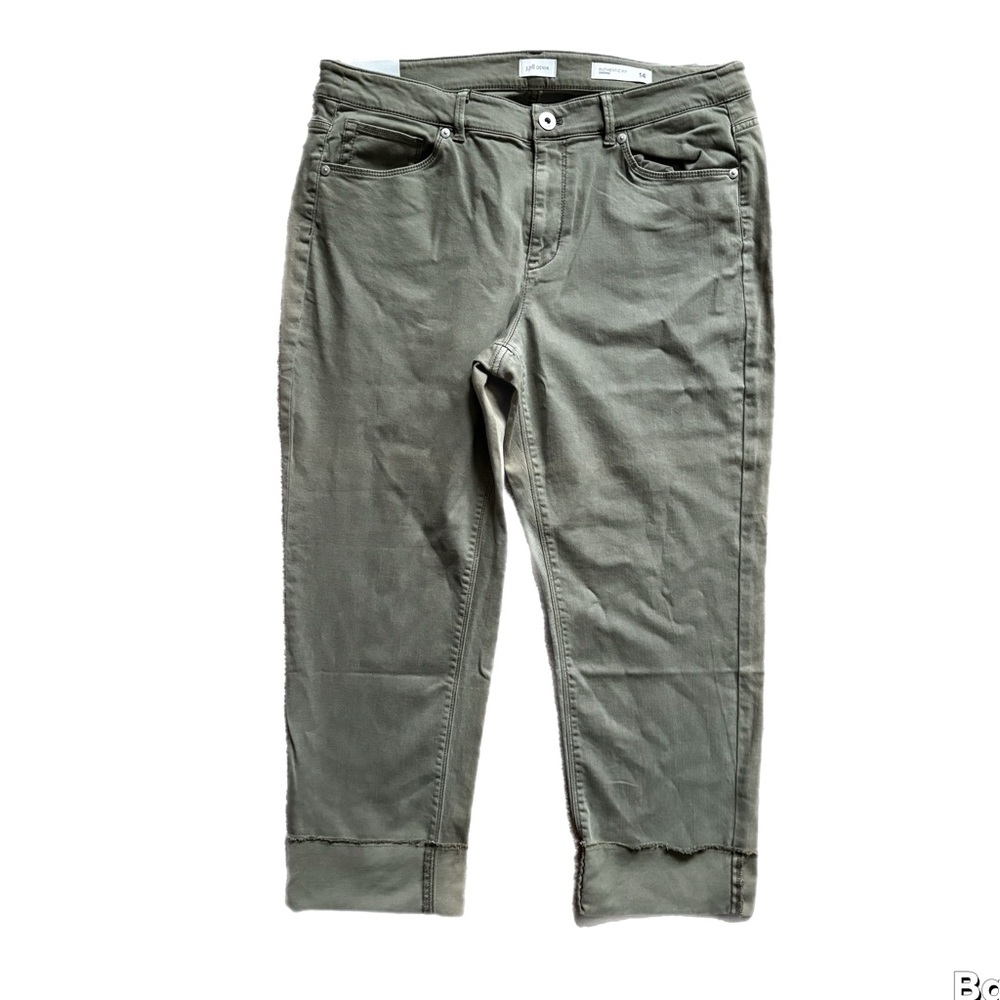 J. Jill Moss Green Pants crop cuff